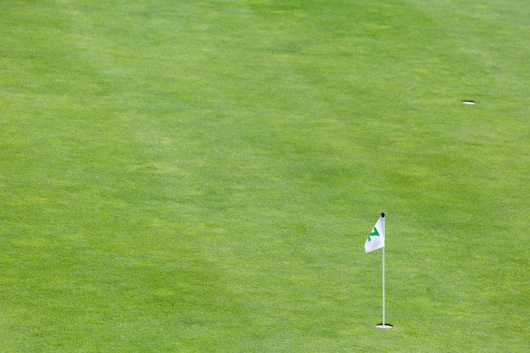 White flag on golf course
