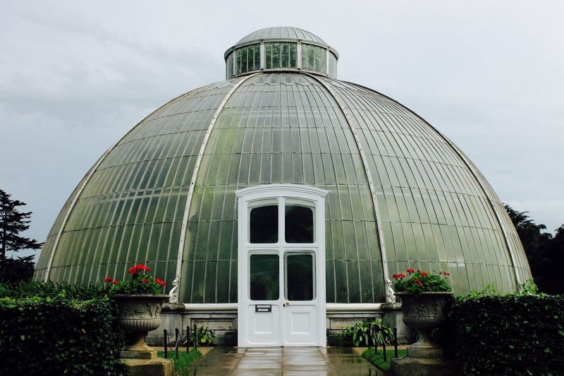 Greenhouse with closed door