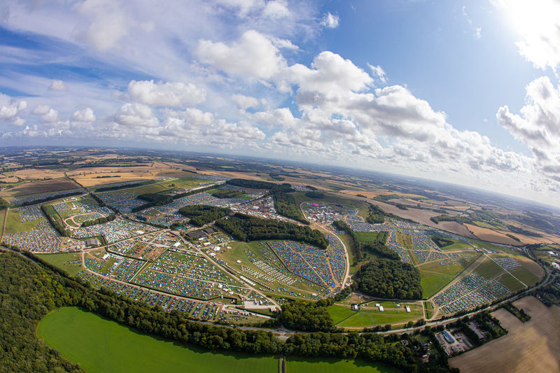 Aerial shot of boomtown 