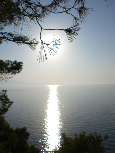 Scenic view of sea against sky at sunset