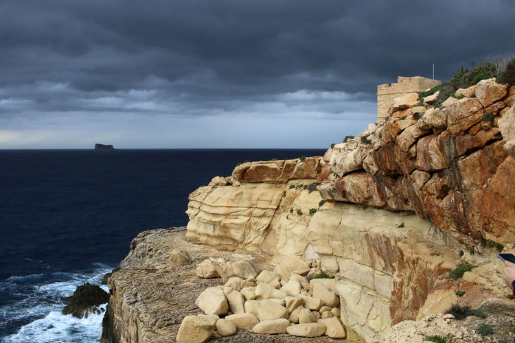 Storm coming in malta island, close to sciuta tower or wied iz-zurrieq tower