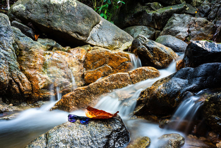 River flowing through rocks