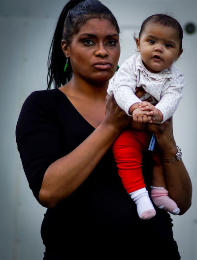 Portrait of mother and son