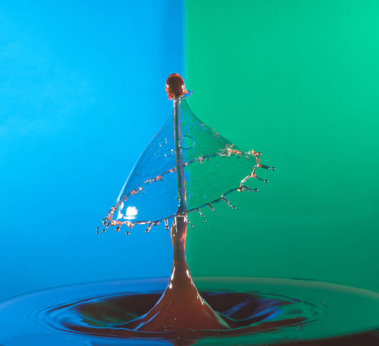 Splash effect after collision falling drops with water surface