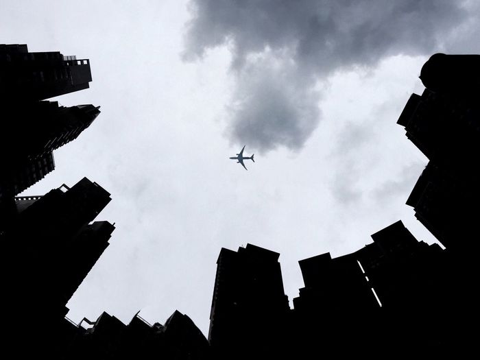 Low angle view of buildings against sky