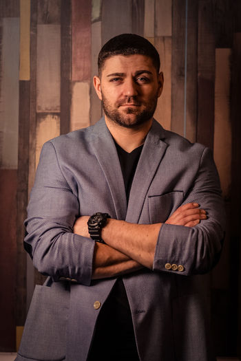Portrait of a serious young man