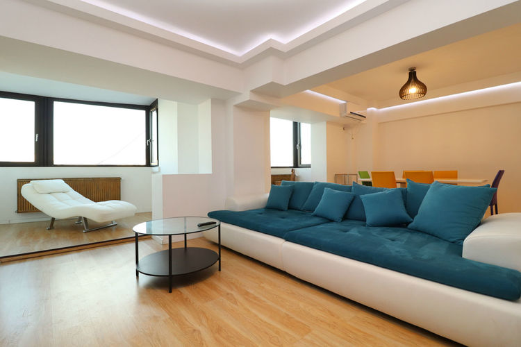 A couch and a coffee table