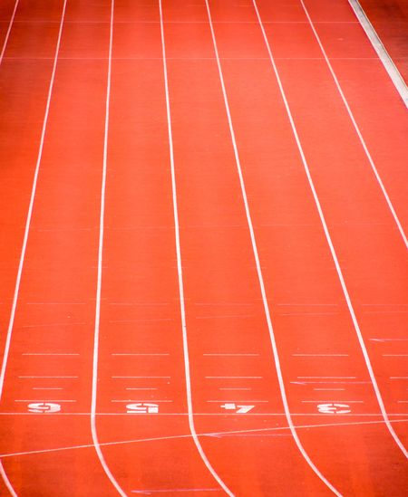 Full frame shot of red running track