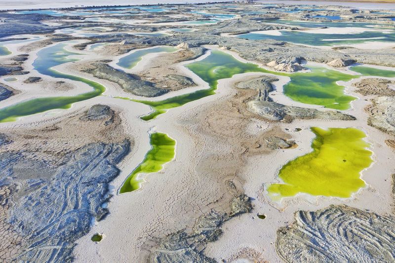 High angle view of beach