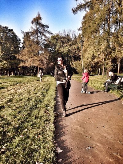 Woman standing in park