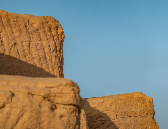 Close-up of the sandstones used to build the pyramids of the black pharaohs in sudan, abstract