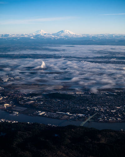 Aerial view of landscape against sky