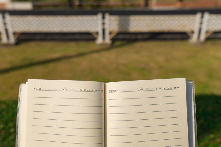 Take the lined note book out to the public garden to create ideas, works or art or memories.