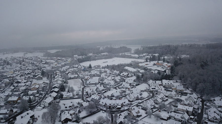 Snow in a german town