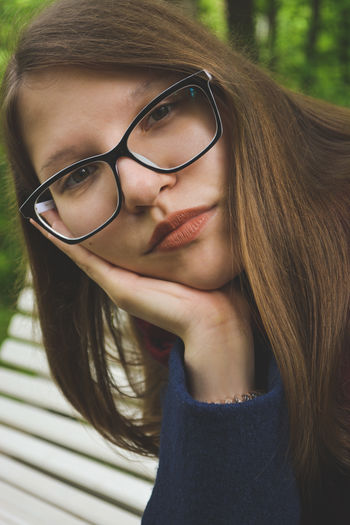 Close-up portrait of a young woman