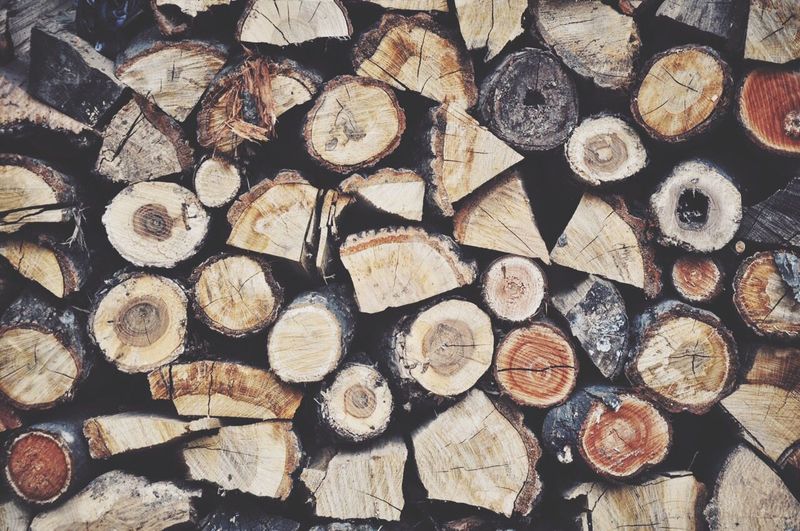 Full frame shot of firewood