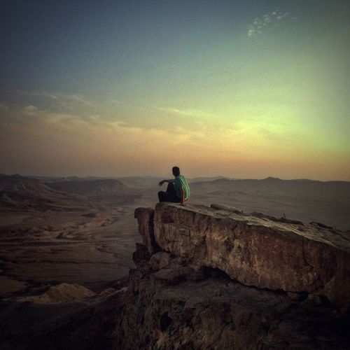 Scenic view of sea at sunset