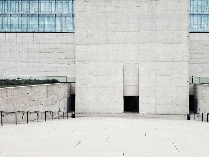 White wall of building