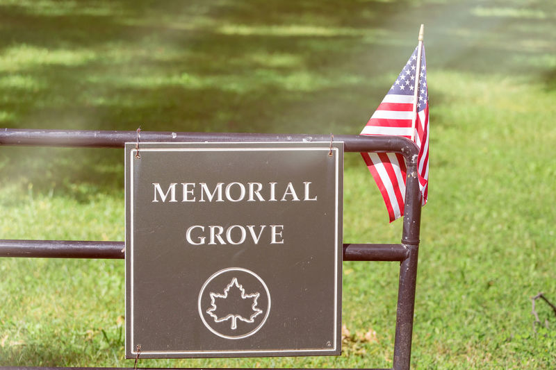Memorial grove in new york. honouring our war dead veterans by placing flags on their tombs.