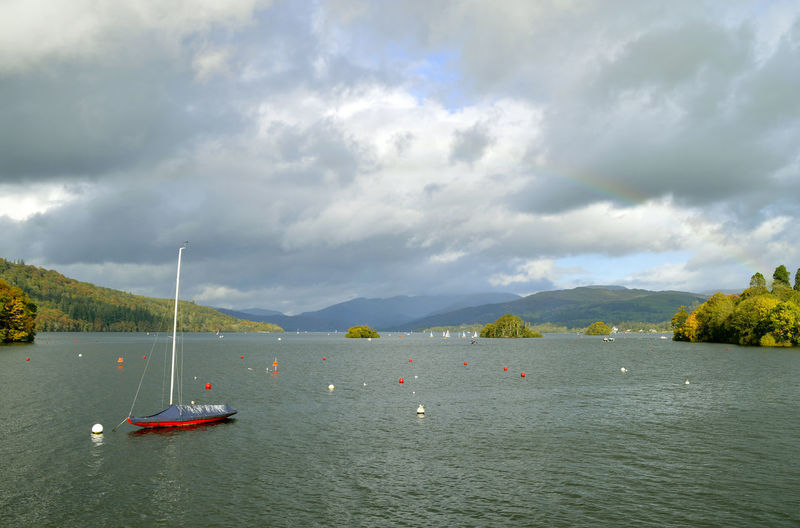 A view of lake windermere from bowness-on-windermere a tourist town in cumbria