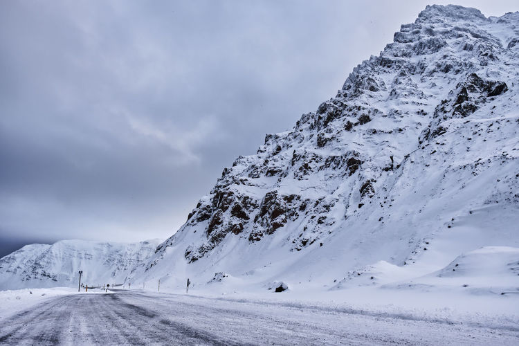 Icy road in northern iceland