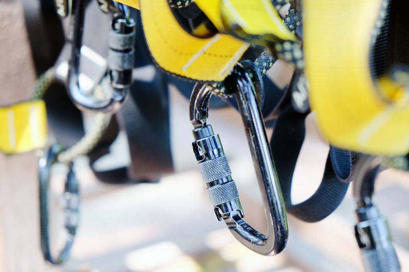 Close-up of carabiners