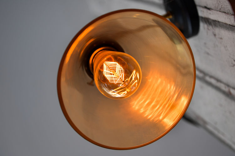 High angle view of light bulb