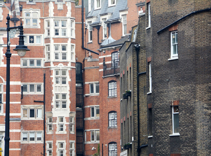 Low angle view of residential buildings in city