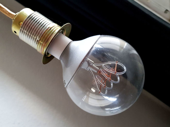 High angle view of light bulb 