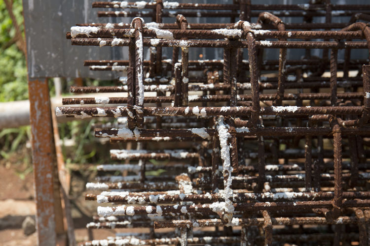 Close-up of rusty metal structure
