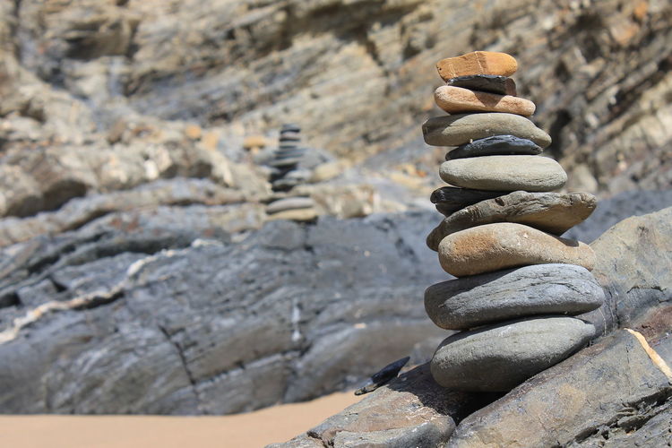 Stack of stones on rock