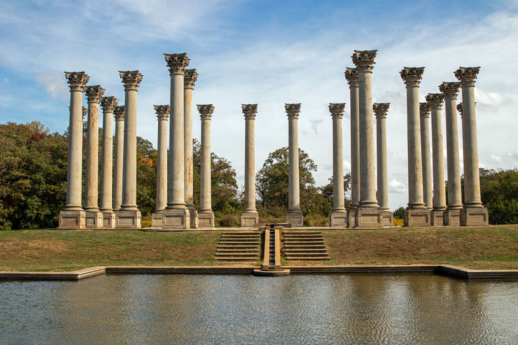 Old us capitol columns at the national arboretum