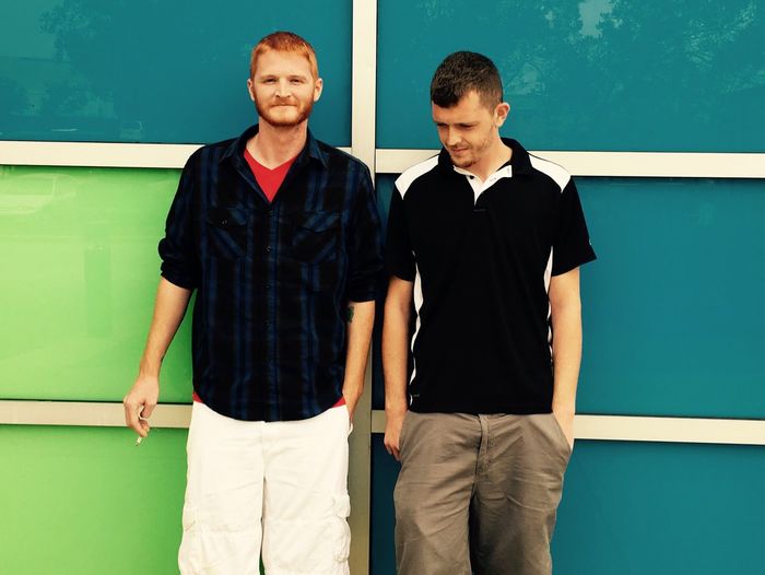 Portrait of couple standing outdoors