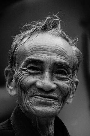 Old friendly Fishermen with a face full of interesting storys Black And White Bw_portraits EyeEm Best Shots Faces Of EyeEm Furrows Old But Awesome Old Man Portrait Smile Experience Taking Photos Enjoying Life B&w Street Photography Showcase: December Everyday Emotion Natural Light Portrait Feel The Journey Original Experiences this friendly man in a little vietnamese village smiled at me heart-warming Fine Art Photography On The Way Monochrome Photography