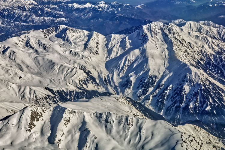 Scenic view of snowcapped mountains, pir panchal range mountains kashmir 