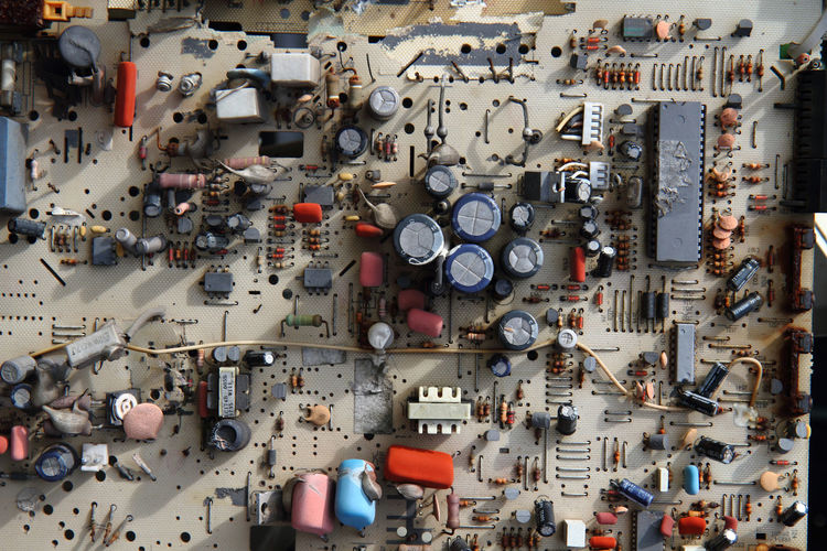 Full frame shot of computer mother board