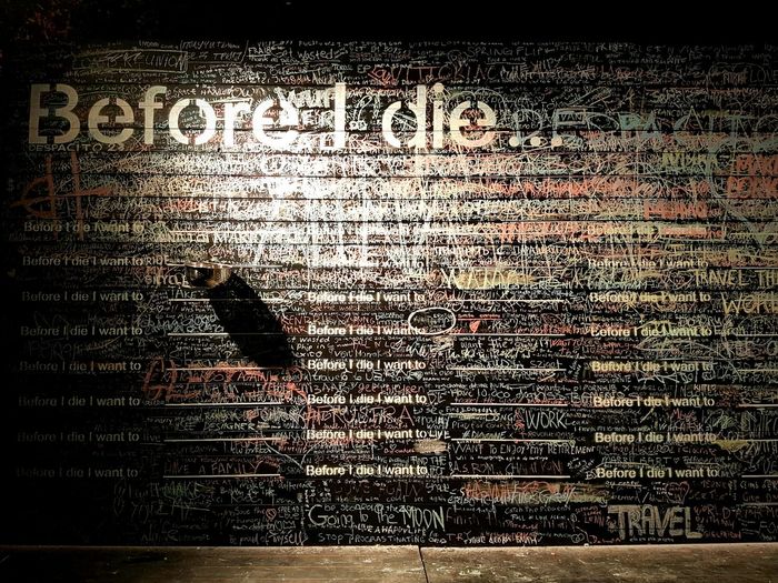Full frame shot of text on wall