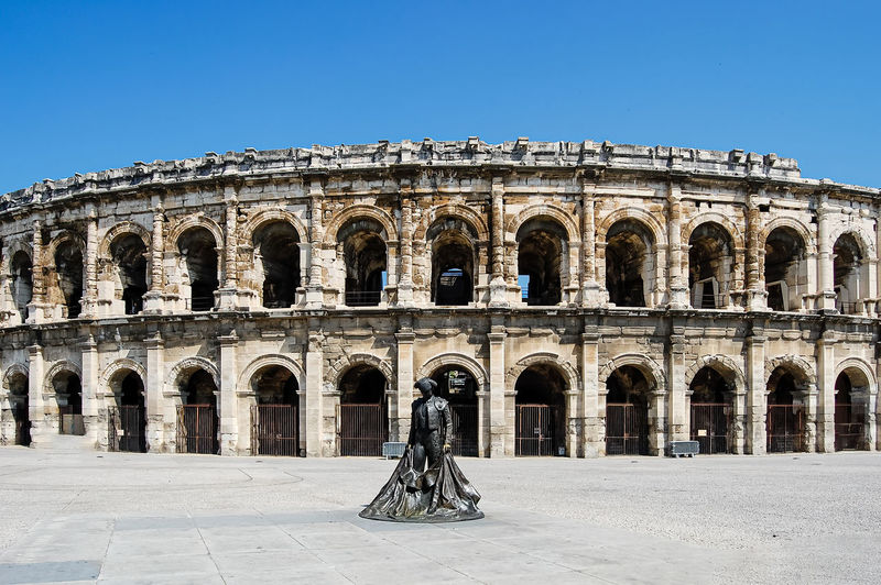 View of historical building against blue sky
