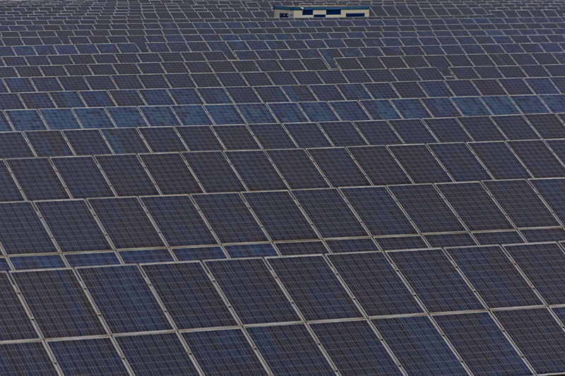 Full frame view of solar panels