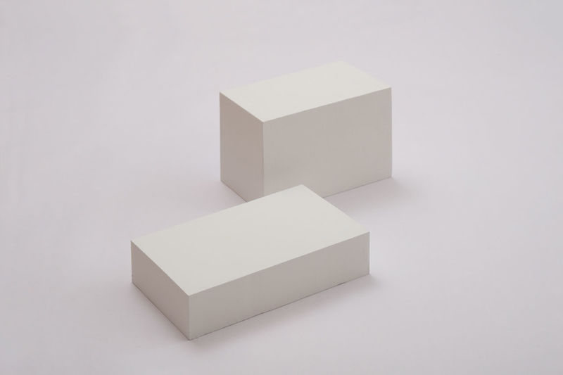 High angle view of white box