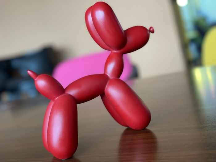 Close-up of red balloons on table