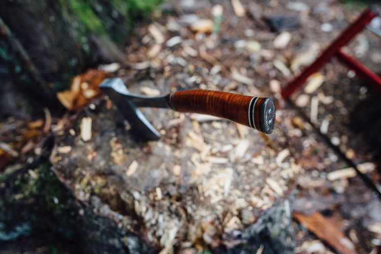 Close-up of axe