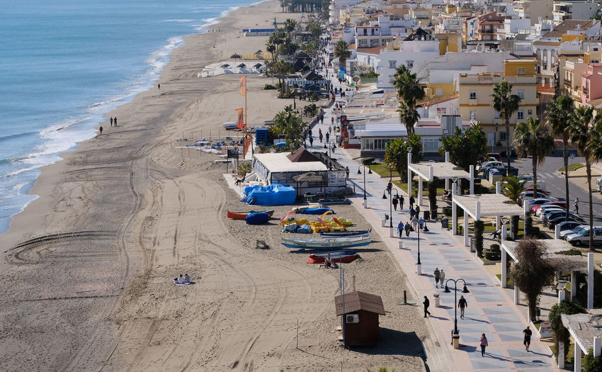 High angle view of beach