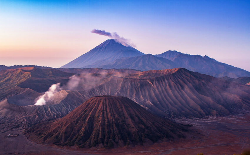 Mt bromo against sky during sunset