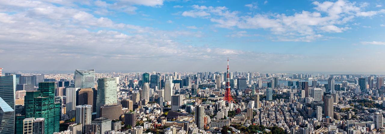 Panoramic aerial view of tokyo center