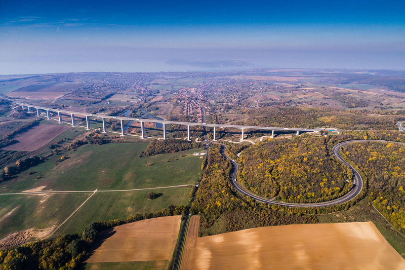 Aerial view of landscape against sky