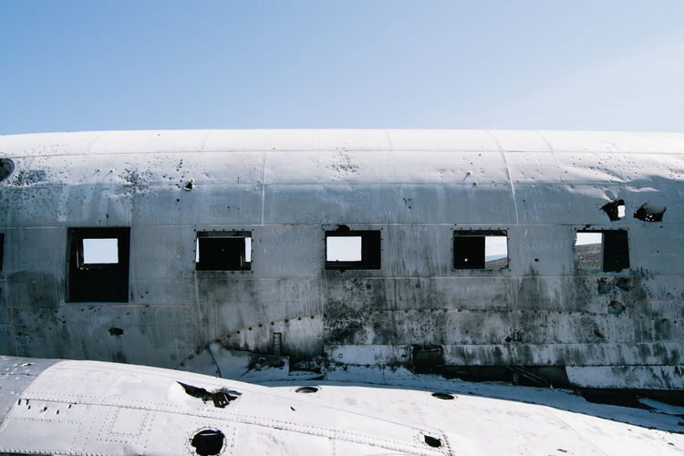 Exterior of abandoned airplane