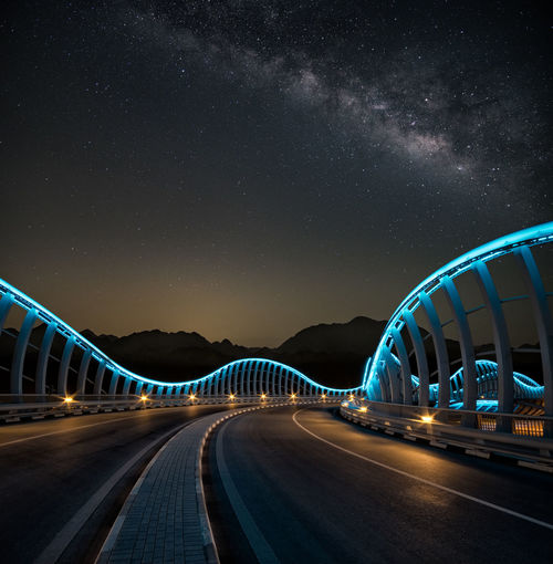 Illuminated bridge at night 