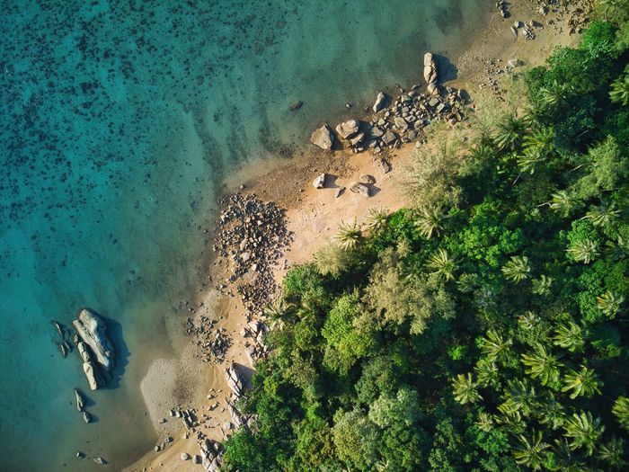 High angle view of beach