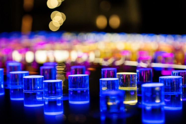 Defocused image of illuminated lights